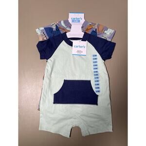 Carter’s Baby 2 Pieces 6-9M Green /Blue And Animals